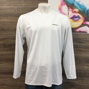 Patagonia Mens White Long Sleeve UPF 50 Sun Protection T Shirt‎ Size XXL (SPOTS)